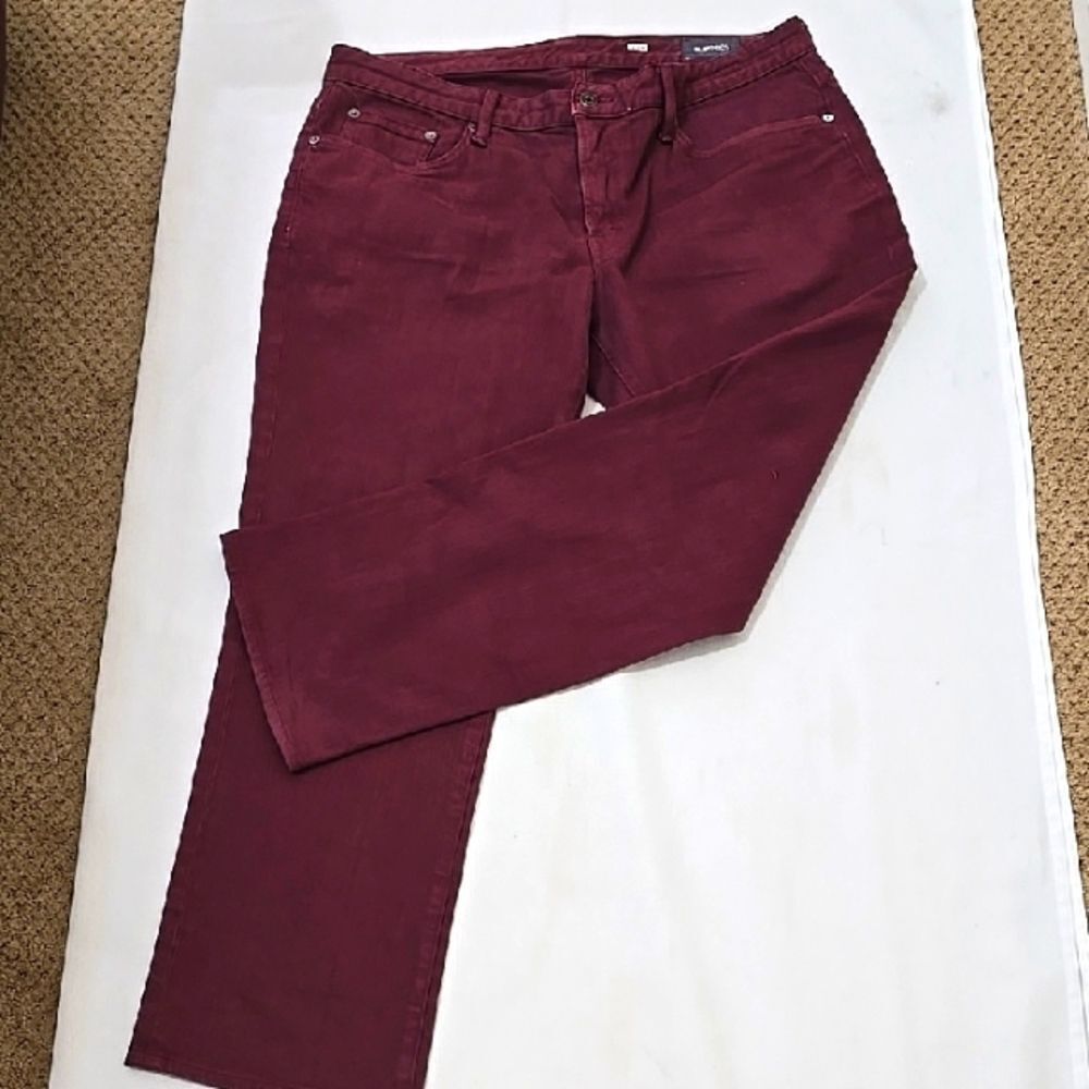 Bonobos Burgundy Straight Leg Jeans 35/30